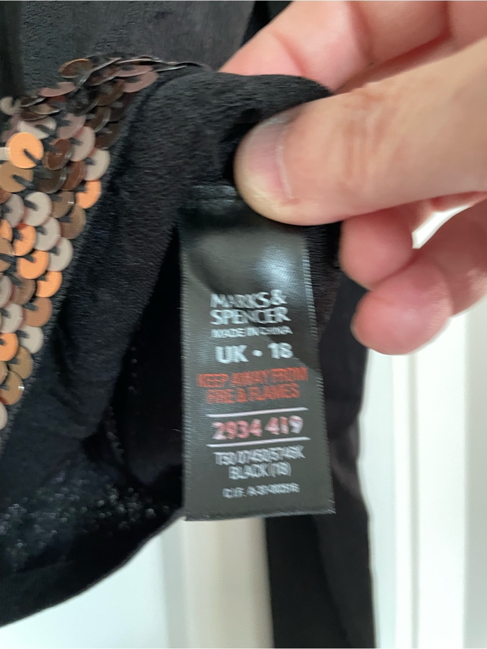 Marks & Spencer Black V-Neck Cardigan with Copper Sequins - Picture 7 of 8